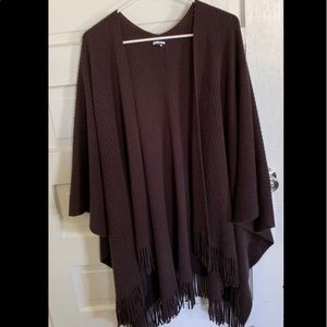 Chocolate Brown Croft and Barrow Wrap with Fringe
